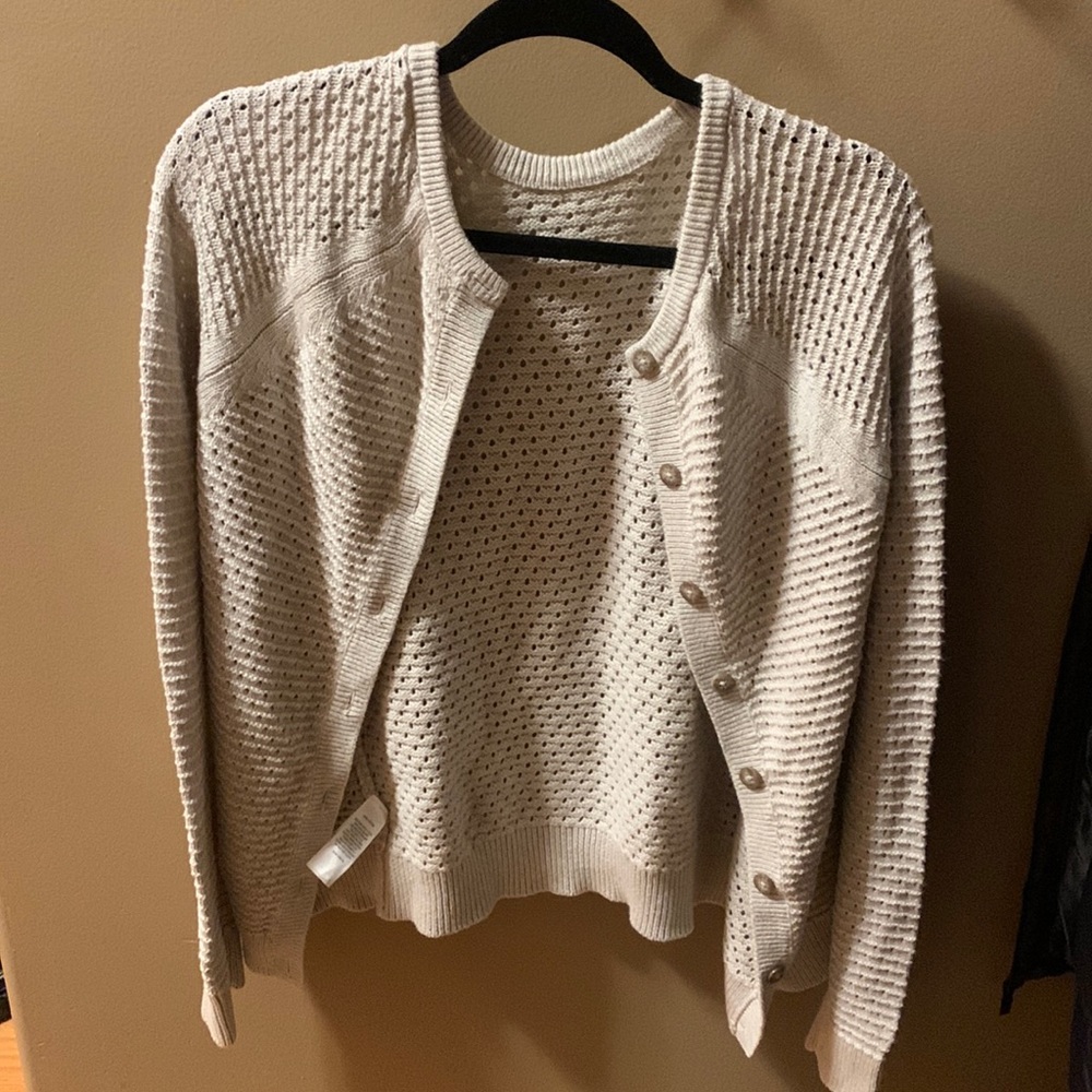 Cream button down cardigan